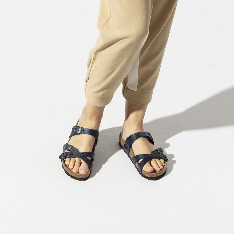 Birkenstock Oiled Læder Franca Dame Blå | DK 448UZG